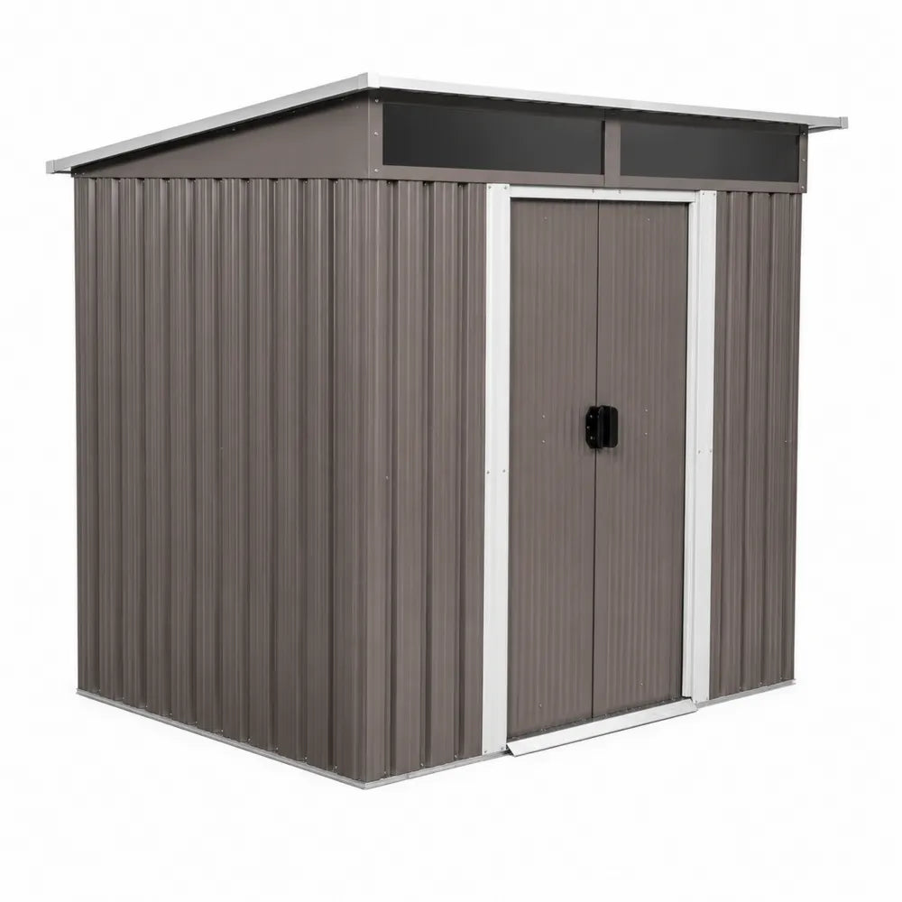 Capanno da Giardino in Metallo Marrone 213x130x173