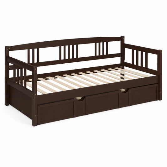Divano Letto con Cassetti in Legno