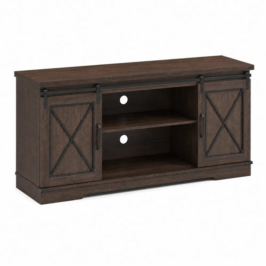 Mobile TV in MDF marrone con ante scorrevoli 152x41x64