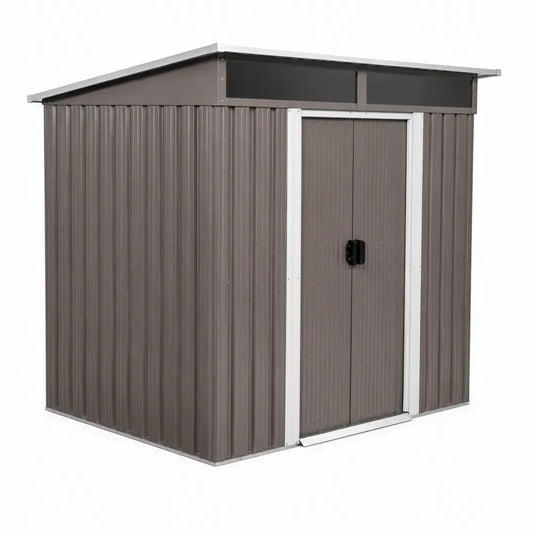 Capanno da Giardino in Metallo Marrone 213x130x173