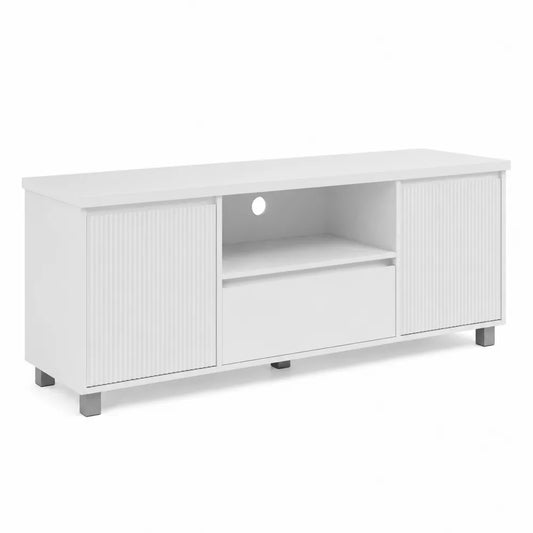 Mobile TV in Legno MDF Bianco con Ante
