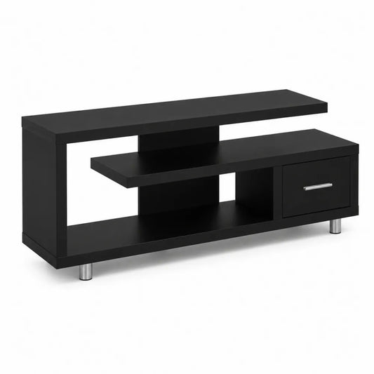 Mobile porta TV nero in legno MDF con cassetto e