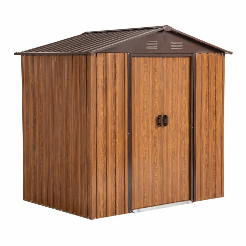 Capanno da giardino in acciaio effetto legno 213x130x185