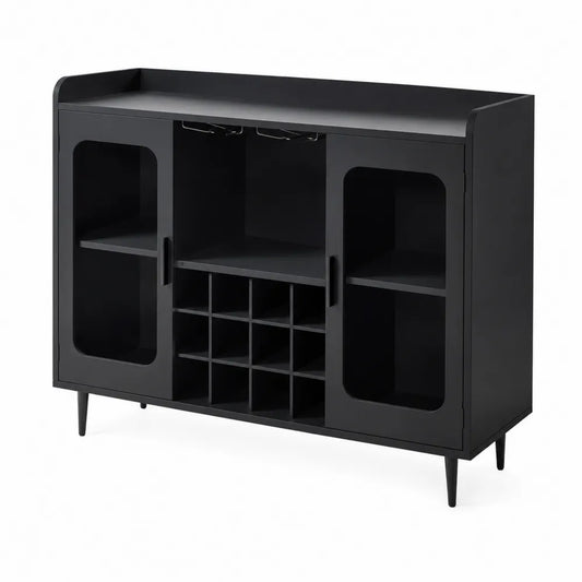 Credenza in Legno MDF con Ante in Vetro Temperato e